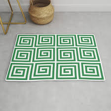 greek key pattern 130 green rug by tony