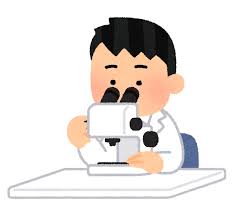 実体顕微鏡を使う人のイラスト（男性） | かわいいフリー素材集 いらすとや