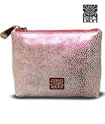 biba pink holographic cosmetic pouch
