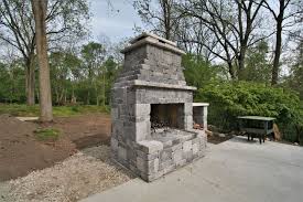Concrete Block Outdoor Fireplace