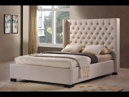 Leather Tufted Wingback Bed