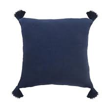 lr home casual navy blue solid tasseled