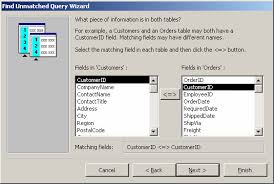 ms access 2003 use a query to find