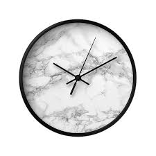 Marble Wall Clock Classic Black And