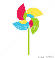 pinwheel garden paper windmill toy icon