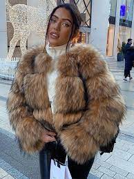 2022 Winter Women Faux Fur Coat Luxury