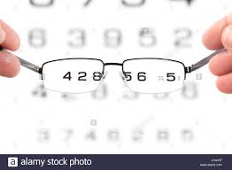 Glasses With Right Diopter In Hands In Front Of An Eyesight