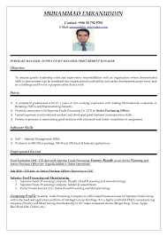 Purchasing Manager Cv Word