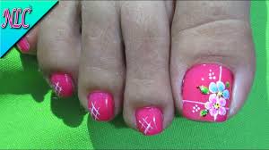 Figuras geometricas en uñas del pie. Decoracion De Unas Flores Para Pies Flowers Nail Art Como Pintar Flores Nlc Youtube