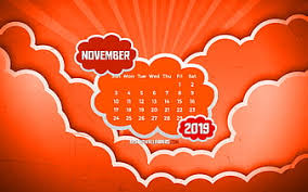 december 2019 calendar blue clouds