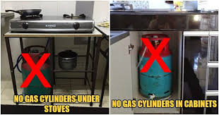 don t place gas cylinder under stove