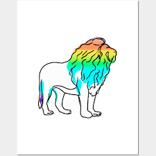 cute color grant lion shape outline