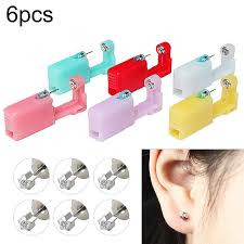 6pcs colorful ear piercing gun kit