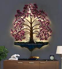 Metal Wall Purple Tree For Decoration