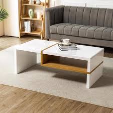 47 Inch Rustic Wood Coffee Table With