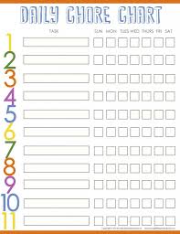 10 Cool Printable Chore Charts Chore Chart Kids Chore
