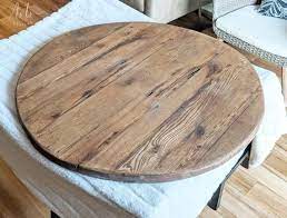 Round Wood Ottoman Tray Oversized