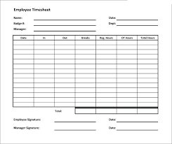 Sample Work Schedule Format Time Sheet Printable Sheets For