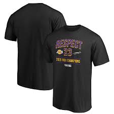 October 23, 2019, 3:56 am. Men S Los Angeles Lakers Lebron James Fanatics Branded Black 2020 Nba Finals Champions Respect 23 T