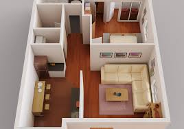 one bedroom apartment floor plan cgtrader