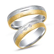 wedding rings 18ct yellow white gold