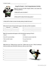 7 kung fu panda english esl worksheets