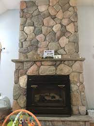 how to update a dated stone fireplace