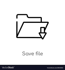 outline save file icon isolated black