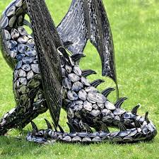 iron dragon garden statue zr170349