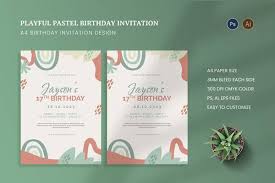 playful pastel birthday invitation