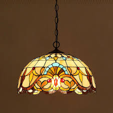 Baroque Tiffany Chandelier Ceiling Light Colored Glass Restaurant Pendant Lamp Ebay