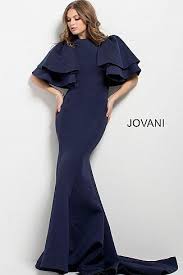 navy scuba short sleeve evening gown 41039 evening gowns with sleeves evening gowns evening dresses