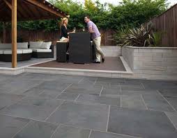 Calibrated tiles have the riven surface removed from the back of the tile, so you will find smaller variations of thickness. 20mm Black Brazilian Slate Cleft Paving And Flooring Calibrated 20mm