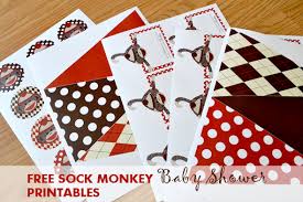 free sock monkey printable decorations
