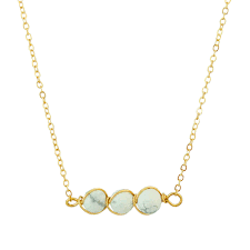 gold tone chain necklace with three