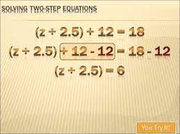 Algebra Solving Two Step Equations