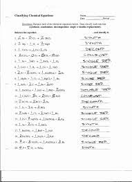 Chemical Reactions Worksheet