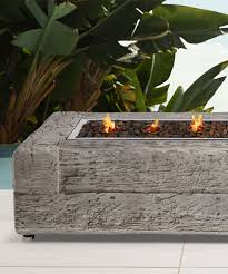Natural Wood Outdoor Fire Table