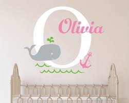 Baby Whale Wall Decal With Personalised