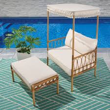Canopy Outdoor Chair And Ottoman Set
