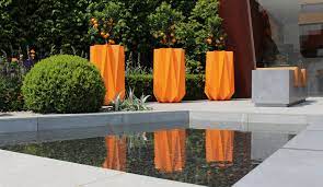 Geometric Orange Planters At Bloom