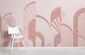 Pink Art Deco Arches Pattern Wallpaper