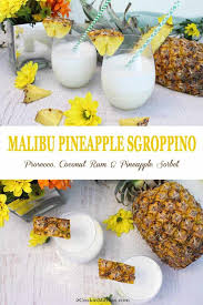 Malibu coconut rum adds a yummy coconut twist to this frozen strawberry daiquiri recipe. Malibu Pineapple Sgroppino 2 Cookin Mamas