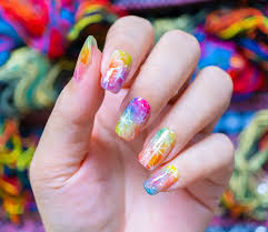light rainbow galaxy nails for