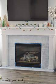 How To Paint A Tile Fireplace Amber