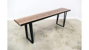 live edge console table with u shape
