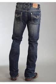 Mens Jeans Blue Flap Back Pocket Stetson Mens 1014 Fit