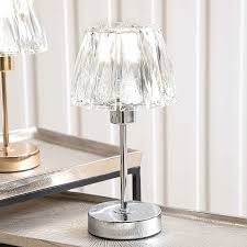 Silver Art Deco Reading Table Lamp With
