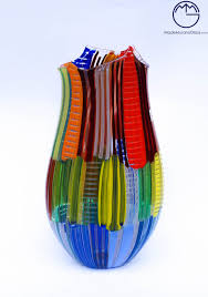 Multicolored Murano Glass Vase