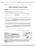 Gizmo answer key pdf results. Gizmo Reaction Energy Student Lab Sheet Complete Solution Rated A Chm Misc Stuvia
